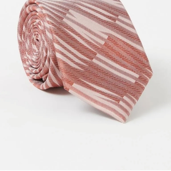 Ted Baker Dusty Pink silk Tie Wave Mens Tie New with tags - Picture 2 of 8